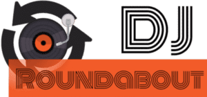 DJ roundabout logo, represents a vinyl at the center of a roundabout.